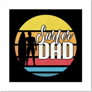 Surfer Dad Father's Day Retro Design Posters and Art